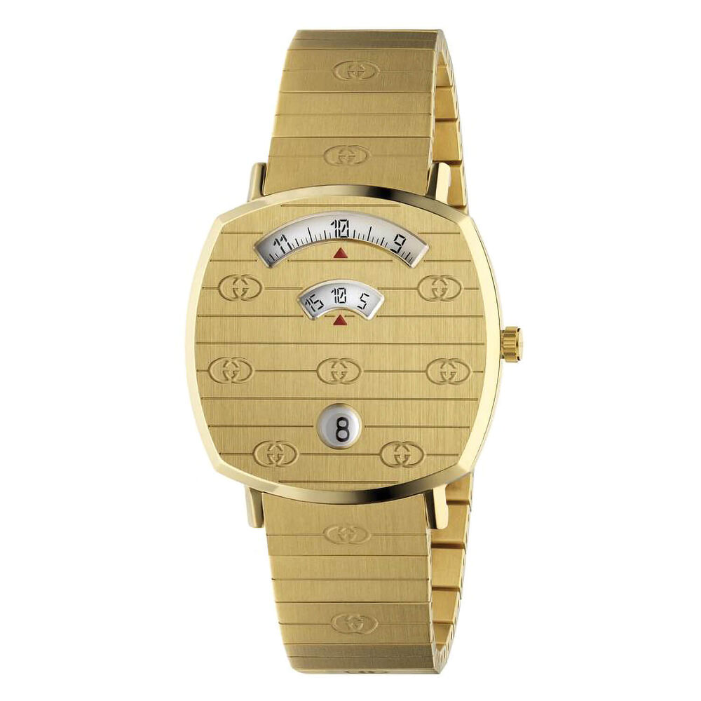 Gucci Grip GG 35mm Yellow Gold PVD Bracelet Watch