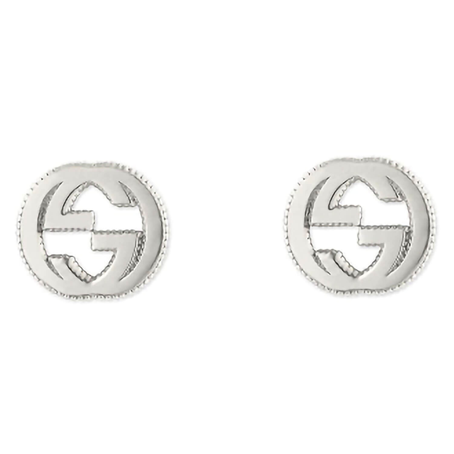 Gucci Interlocking G Sterling Silver Stud Earrings