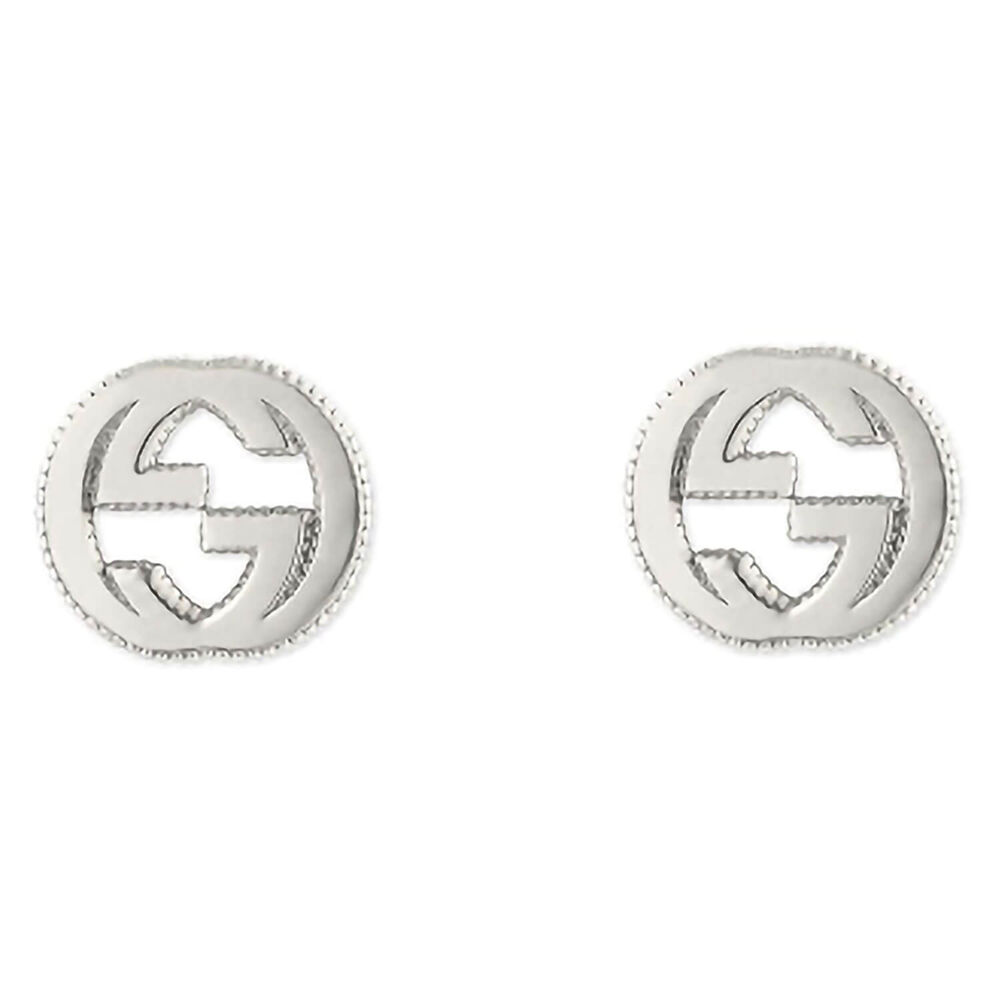 Gucci Interlocking Sterling Silver Stud Earrings