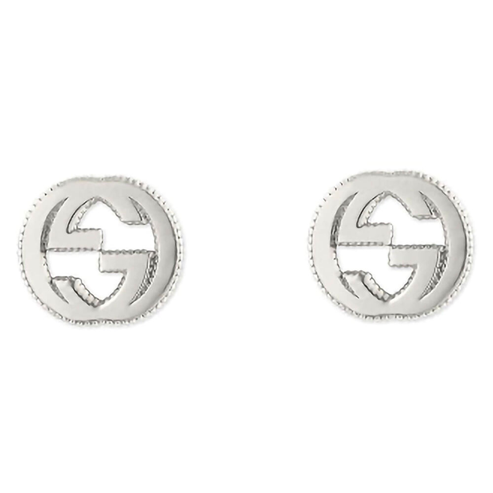 Gucci Interlocking G Sterling Silver Stud Earrings