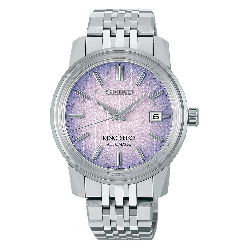 King Seiko KSK 6L ‘Tenjin-Fuji Violet’ 38.6mm Dial Stainless Steel Bracelet Watch