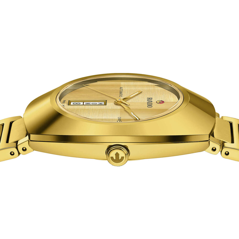 Rado DiaStar Original Automatic 38mm Yellow Gold Dial PVD Stainless Steel Bracelet Watch image number 4