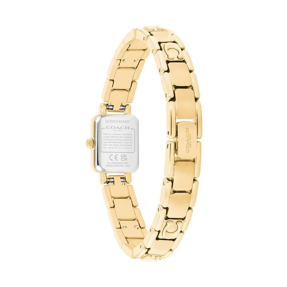 Coach Mara 15.5x19mm Gold Dial Gold Tone Steel Bracelet Watch