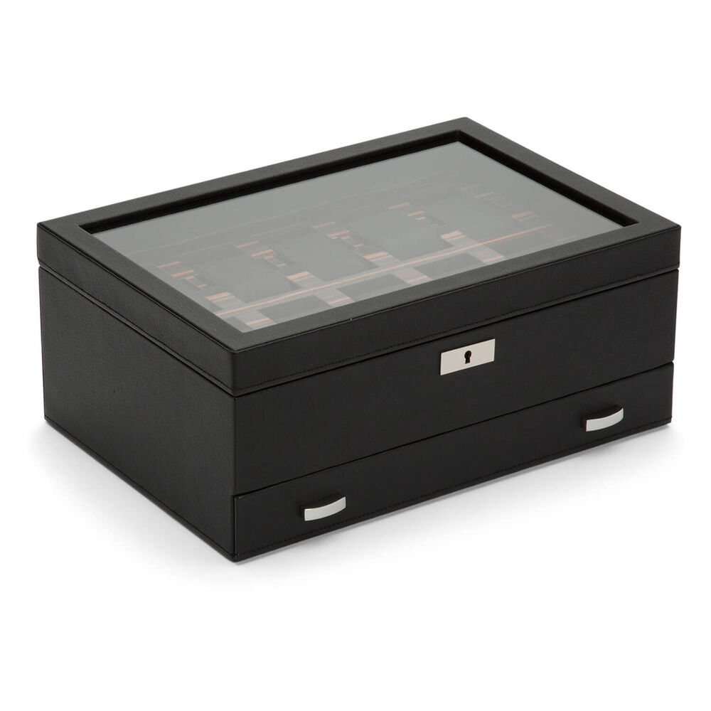 WOLF ROADSTER 10pc Black Drawer Watch Box image number 2