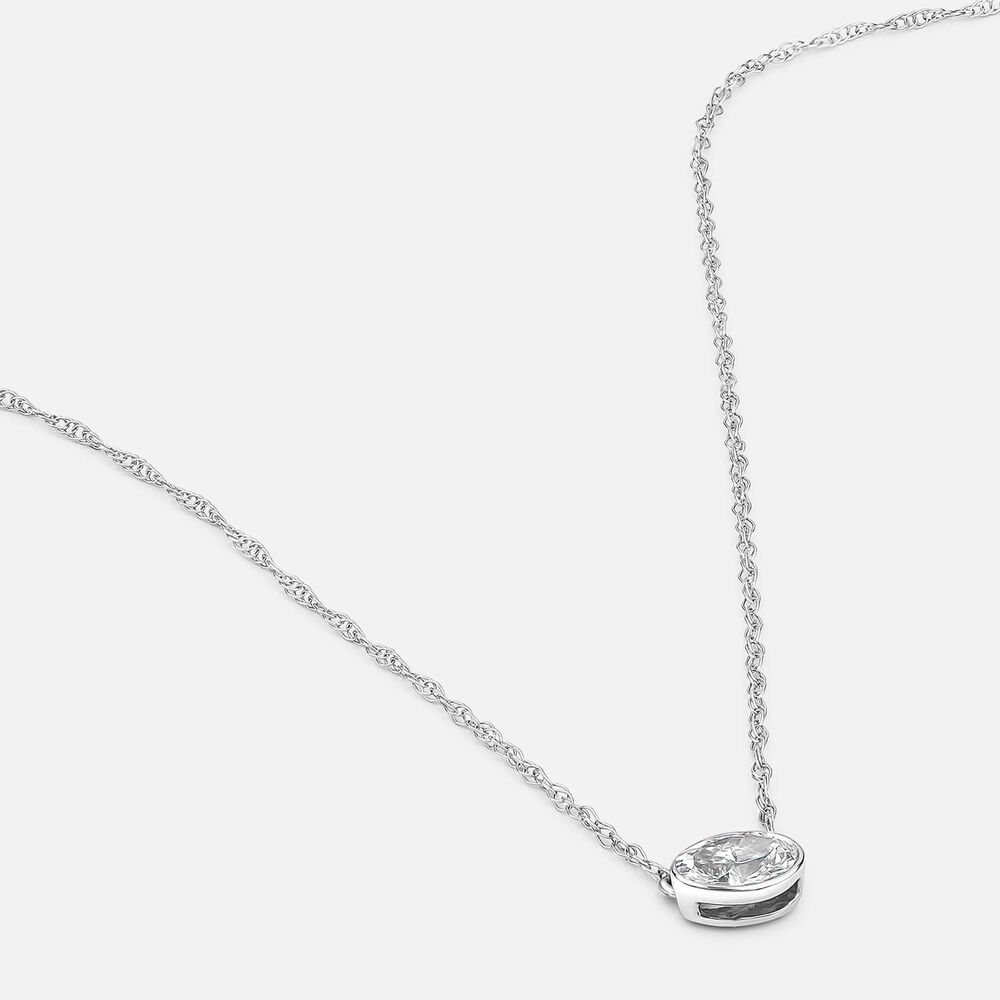Born Kissed with Diamonds 9ct White Gold Lab Grown 0.20ct Oval Diamond Pendant