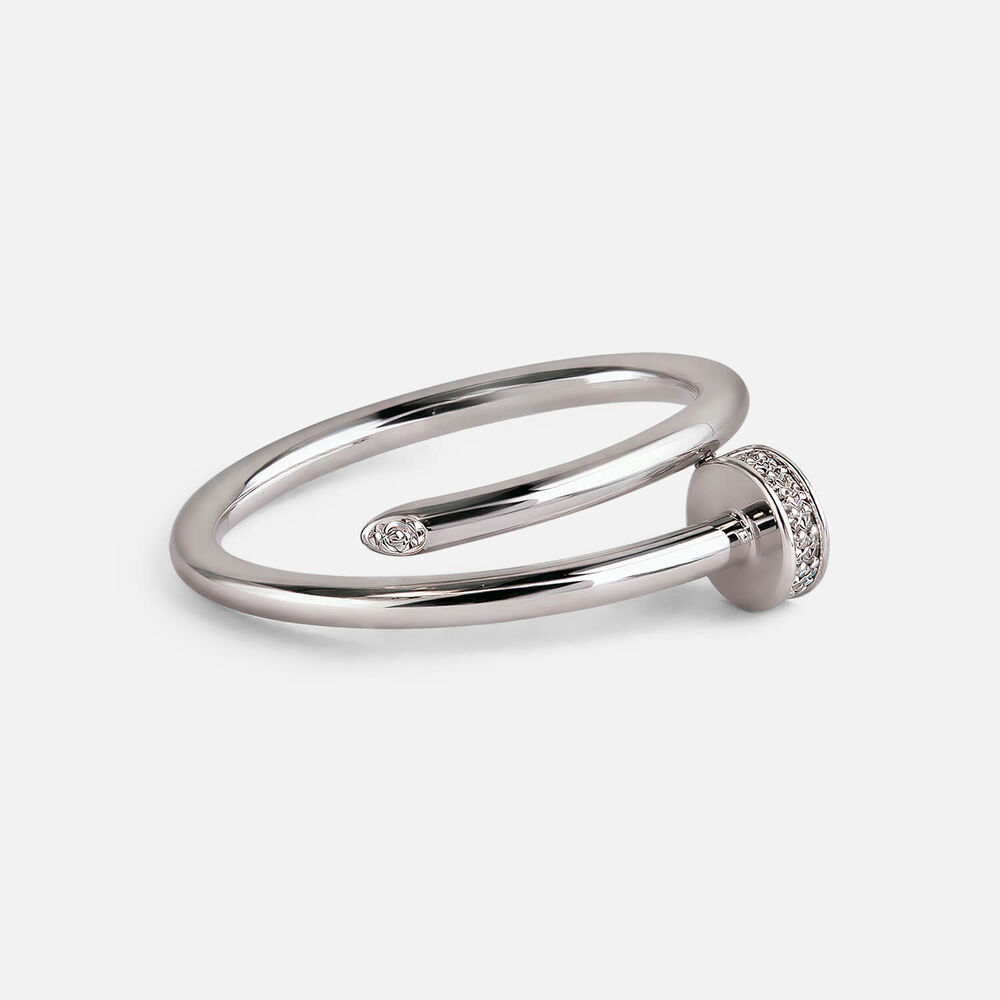 Sterling Silver Cubic Zirconia Nail Ring