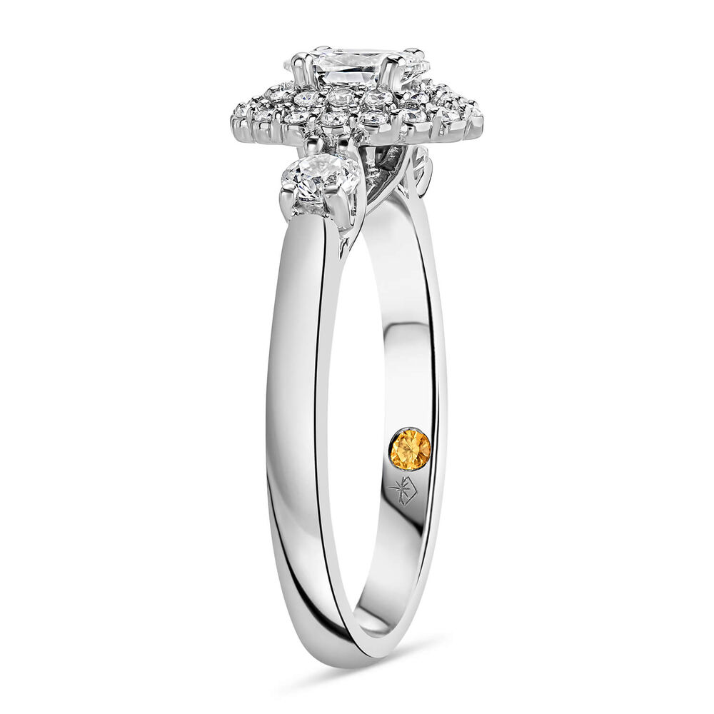 Northern Star 0.85ct Oval Diamond Double Halo 18ct White Gold Ring image number 3