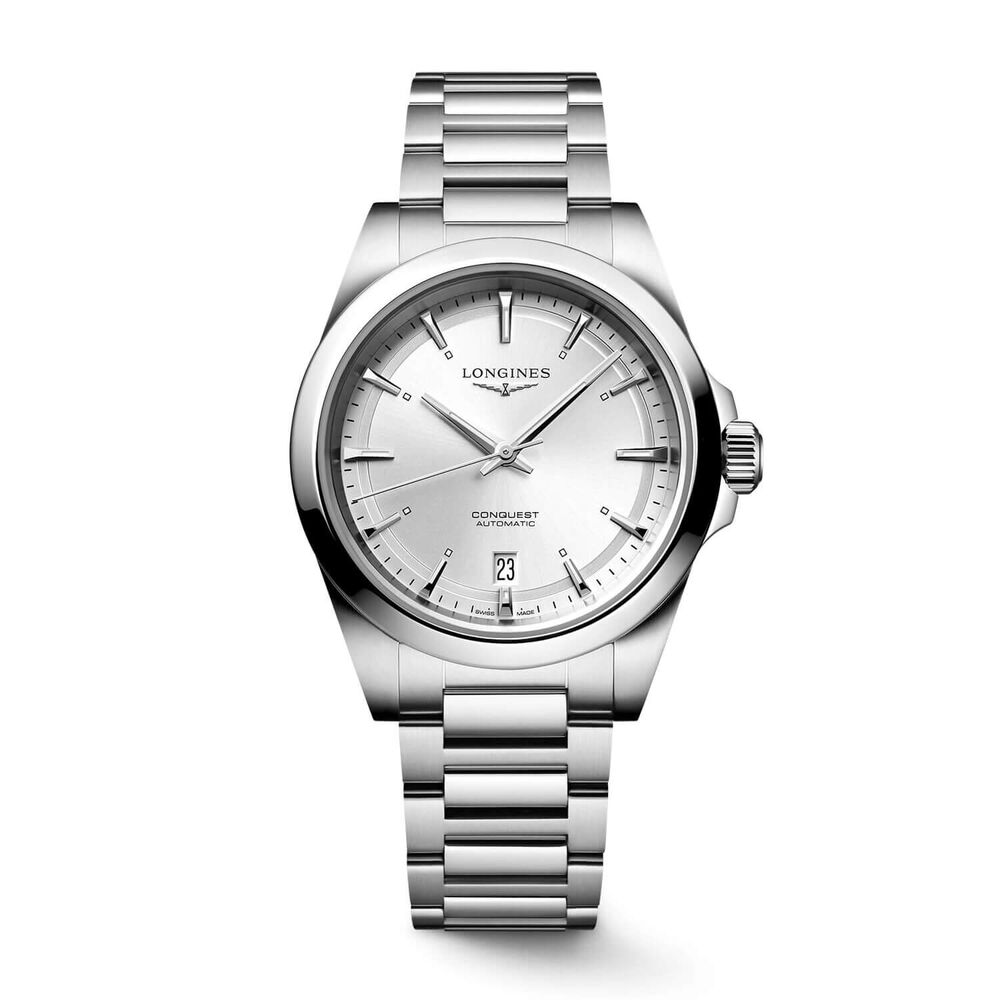 Longines Conquest 38mm Silver Dial Steel Bracelet Watch image number 0