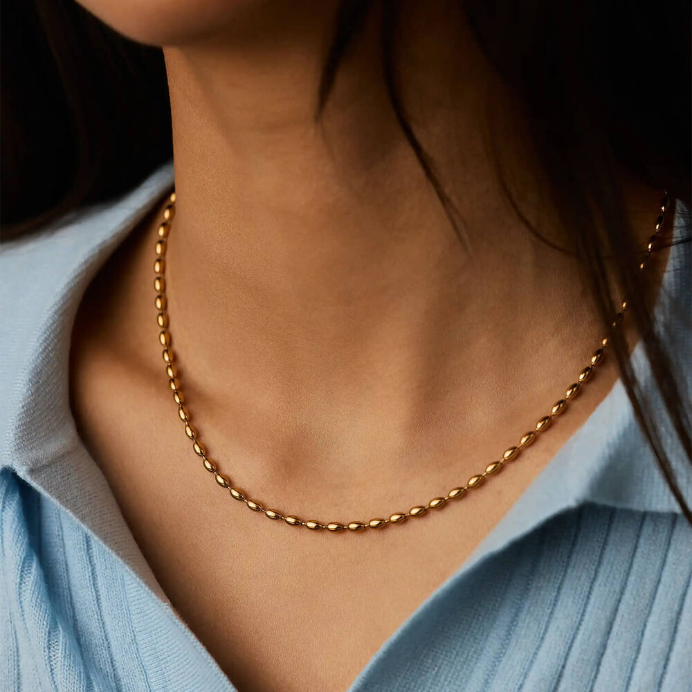 Missoma 18ct Gold Plated Brass Molten Olive Chain Necklace
