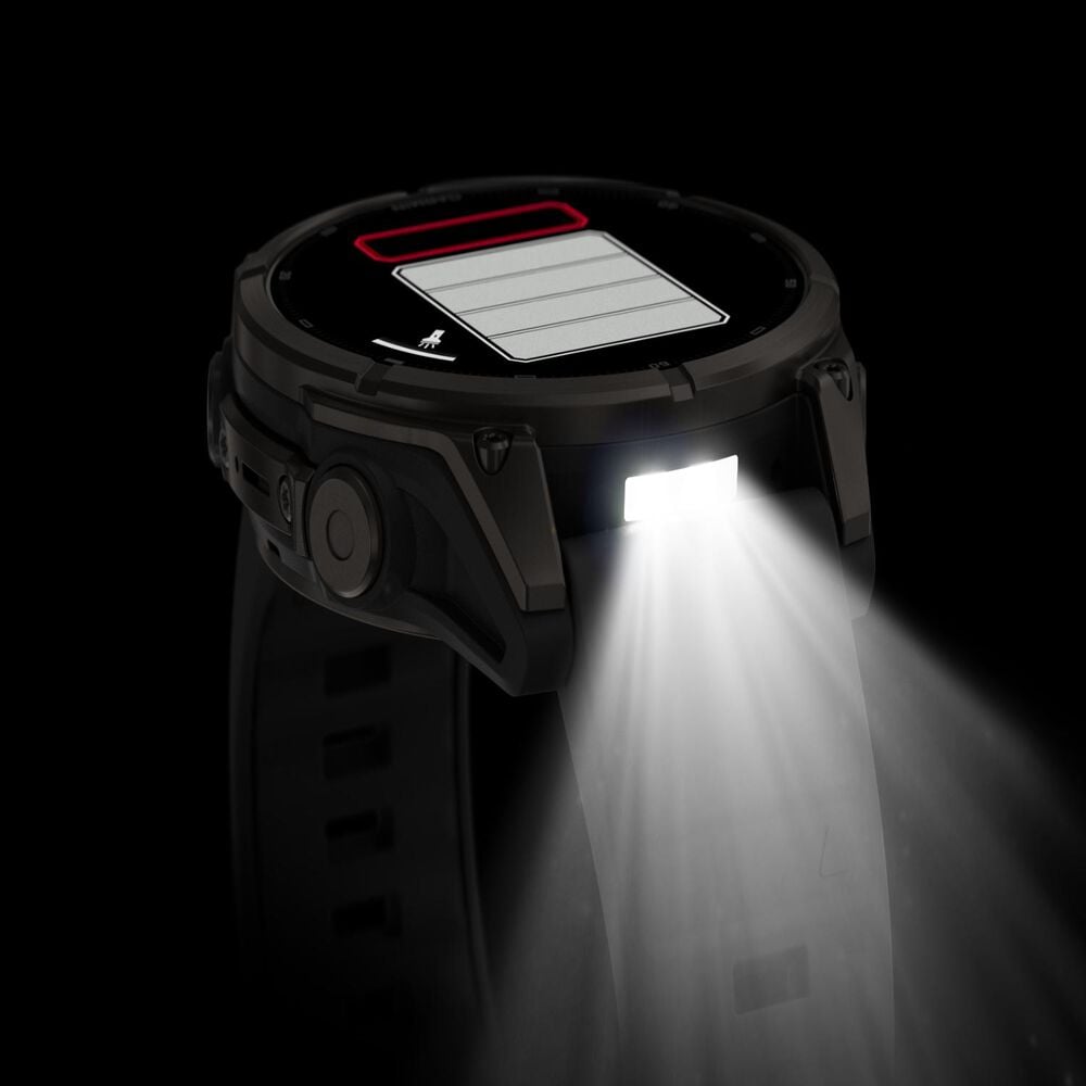 Garmin fenix 9 47mm Carbon Grey DLC Titanium Black Silicone Strap Watch