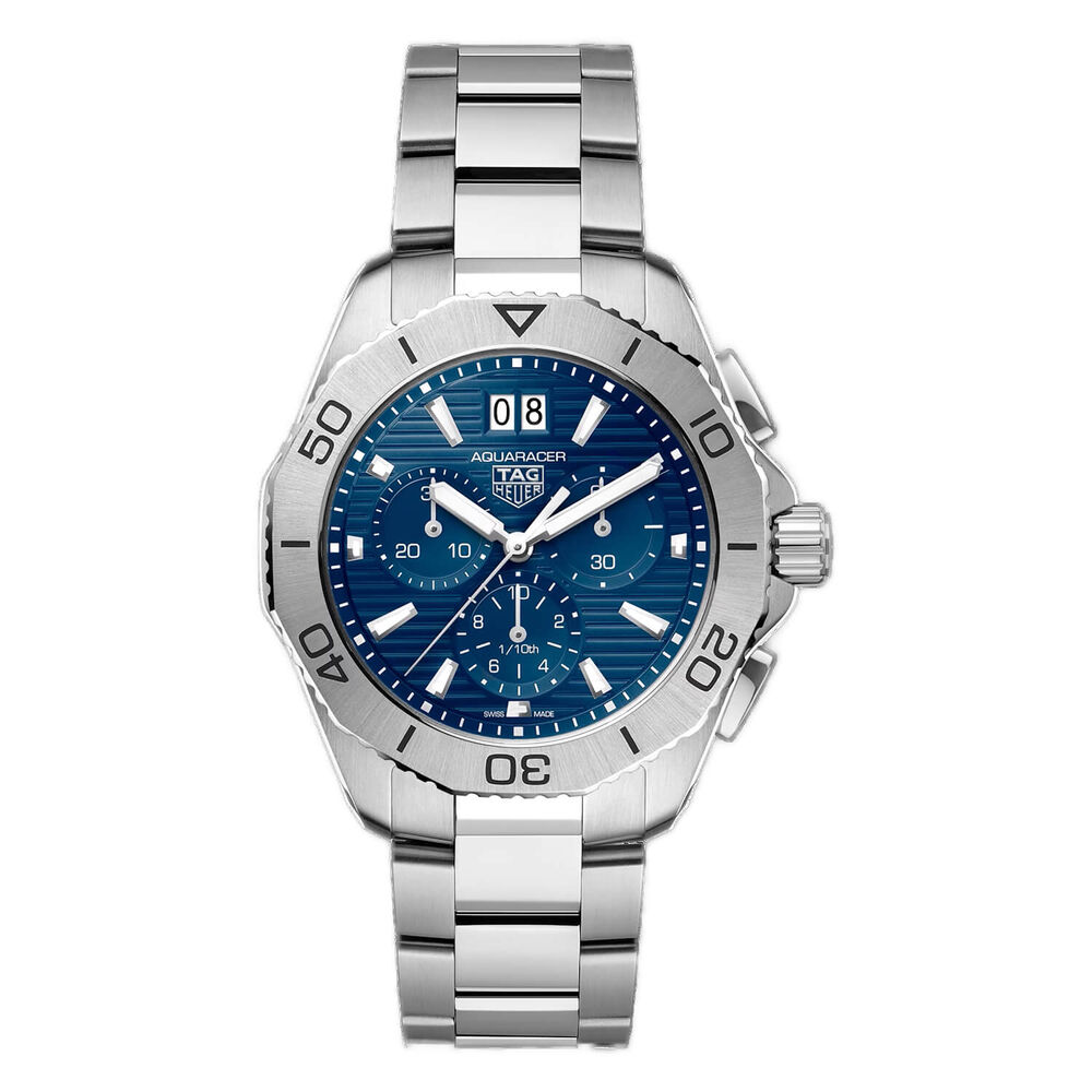 TAG Heuer Aquaracer Professional 200 Chronograph 40mm Blue Dial Stainless Steel Bracelet Watch image number 0