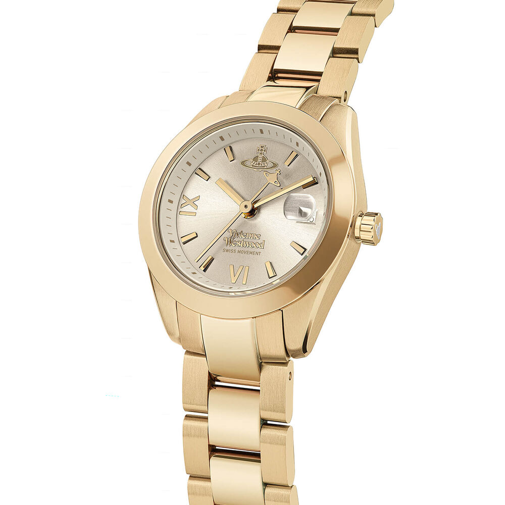Vivienne Westwood Fenchurch 28mm Gold Dial Gold Tone Steel Bracelet Watch