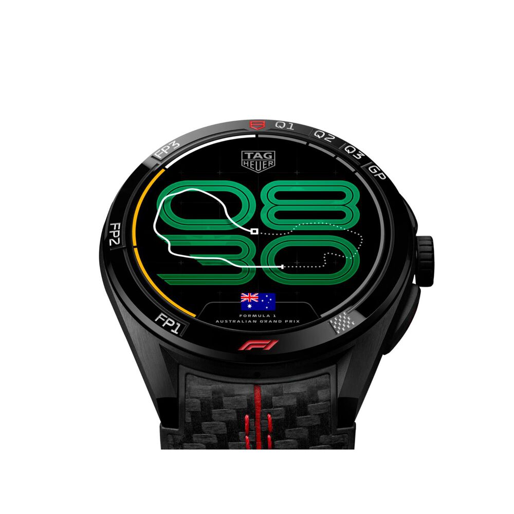 TAG Heuer Connected Calibre E5 x Formula 1 Edition 45mm Dial Black Rubber Strap Watch