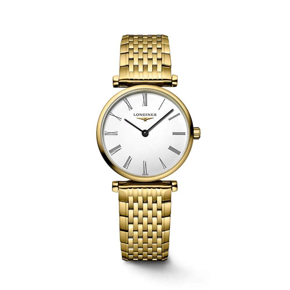 Longines La Grande Classique de Longines 24mm White Dial Yellow Gold PVD Bracelet Watch