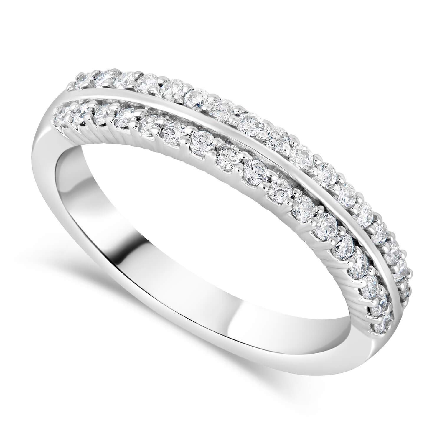 Double row on sale diamond engagement ring