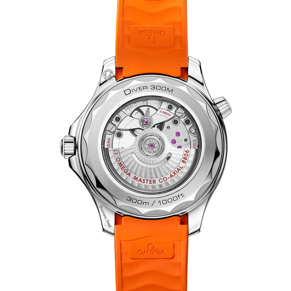 OMEGA Seamaster Diver 300M 42mm Black Dial Orange Rubber Strap Watch image number 3