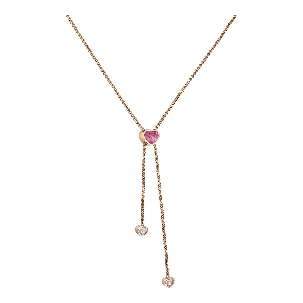 Chopard Happy Hearts 18ct Rose Gold Pink Mother of Pearl & Diamond Tie Necklace image number 1