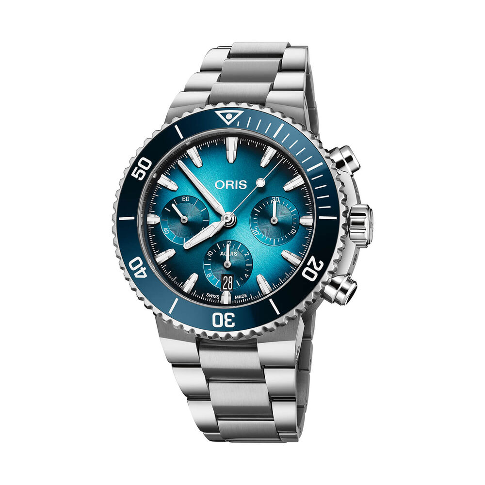 Oris Aquis Chronograph 43.5mm Blue Dial Stainless Steel Bracelet Watch image number 0