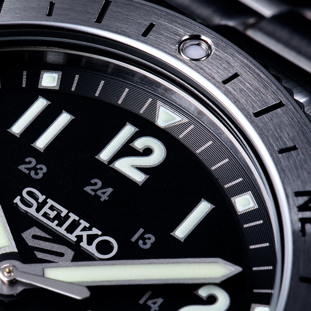 Seiko 5 Sports Field Camo Black 41mm Dial Stainless Steel Bracelet Watch