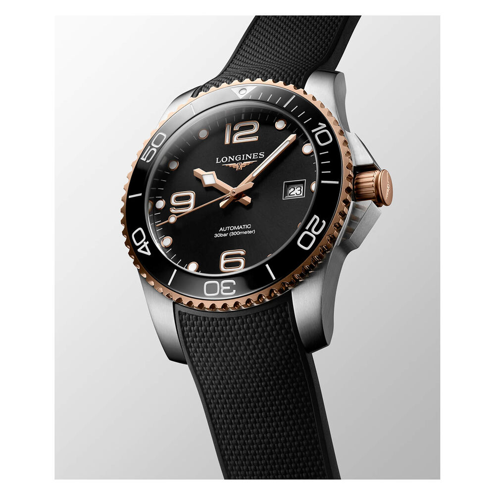 Longines Diving HydroConquest 41mm Black Steel Case Black Rubber Watch