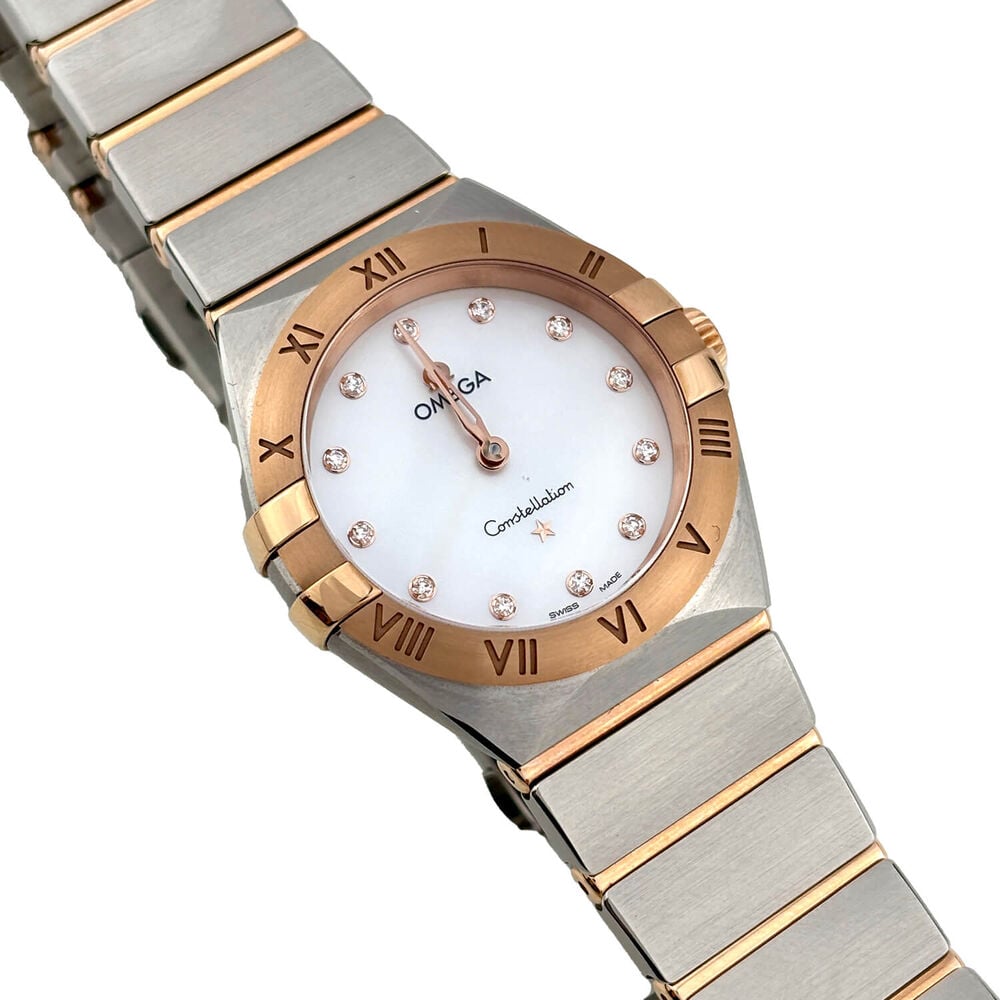 Pre-Owned OMEGA Constellation 28mm White Dial Diamond Steel & 18ct Sedna&trade; Gold Bracelet Watch image number 1