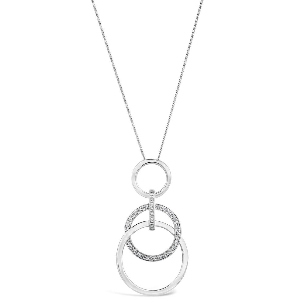 9ct White Gold 0.12ct Diamond Circle Pendant image number 0