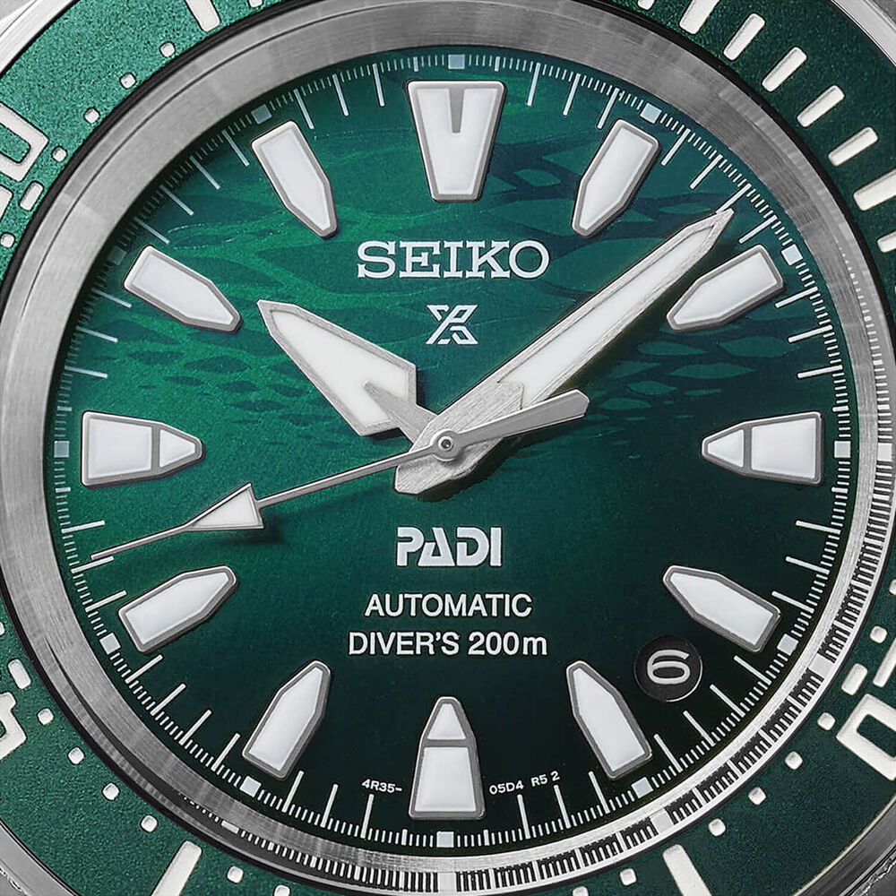 Seiko Prospex PADI 60th Anniversary 4R Compact Underwater Green 41mm Dial Steel Bracelet Watch image number 1