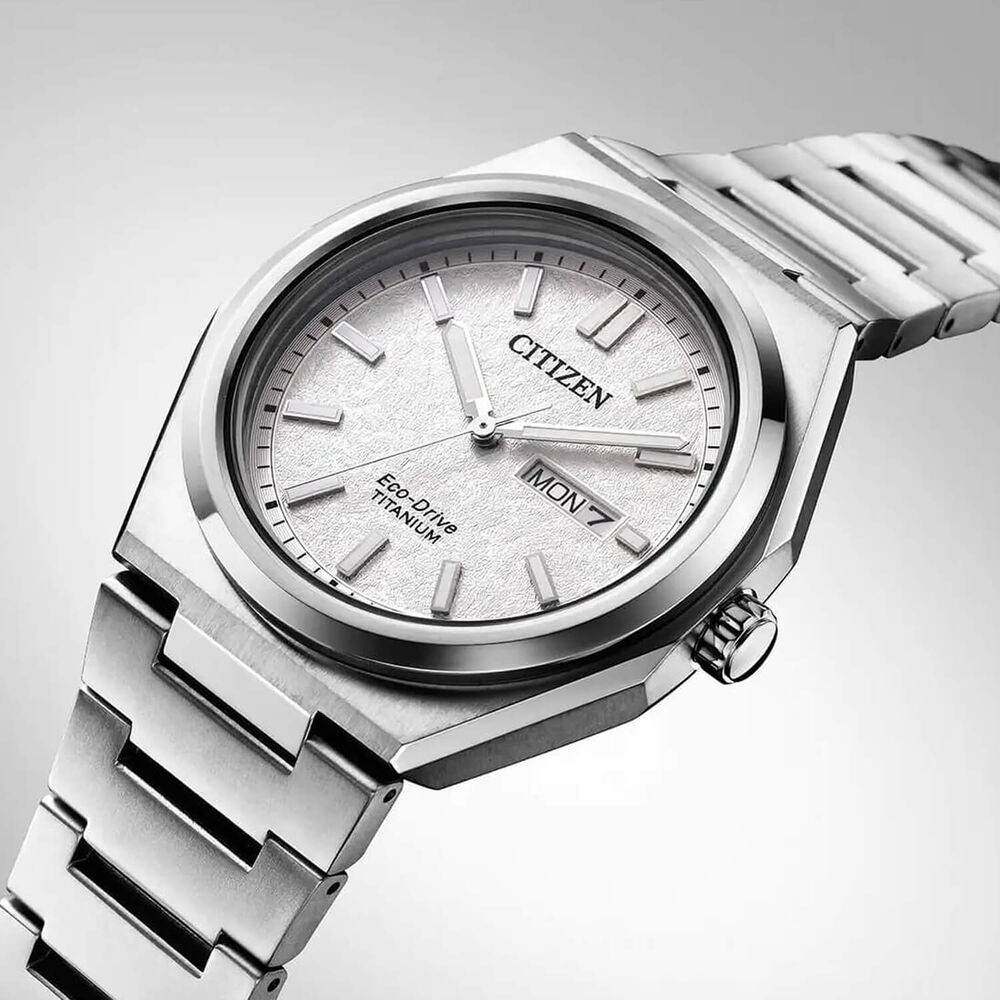 Citizen 'Zenshin' Super Titanium 39mm White Dial Titanium Bracelet Watch