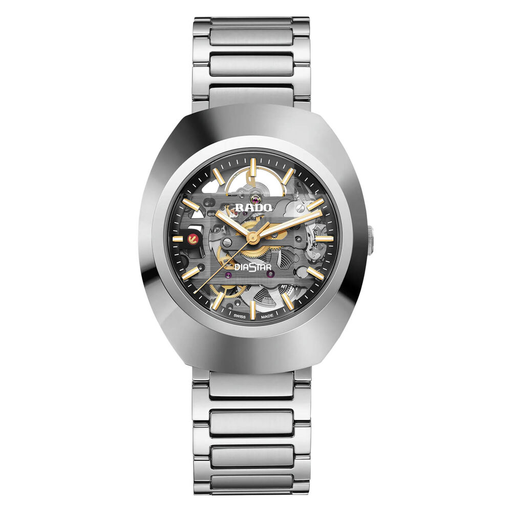 Rado Diastar 38mm Skeleton Dial Steel Case Bracelet Watch