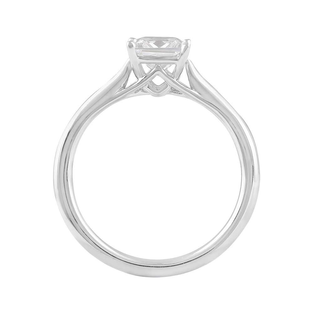 Platinum 0.70ct Princess Diamond Orchid Setting Ring image number 2