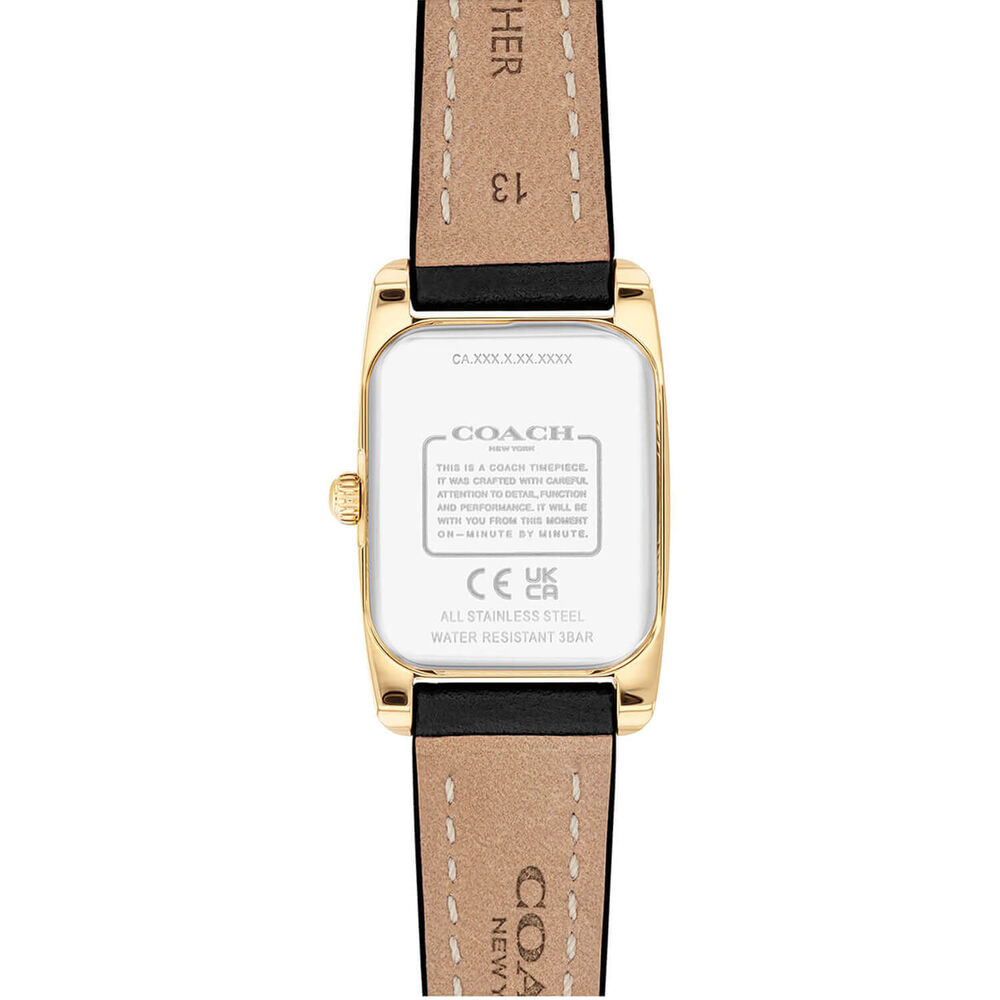 Coach Reese 20x30mm White Dial Black Leather Strap  Watch