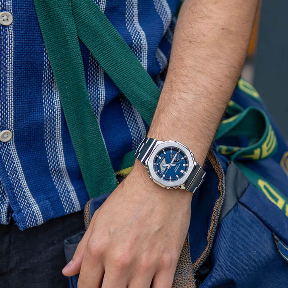 G-SHOCK G-STEEL 49.3mm Navy Blue Dial Stainless Steel Bracelet Watch image number 1