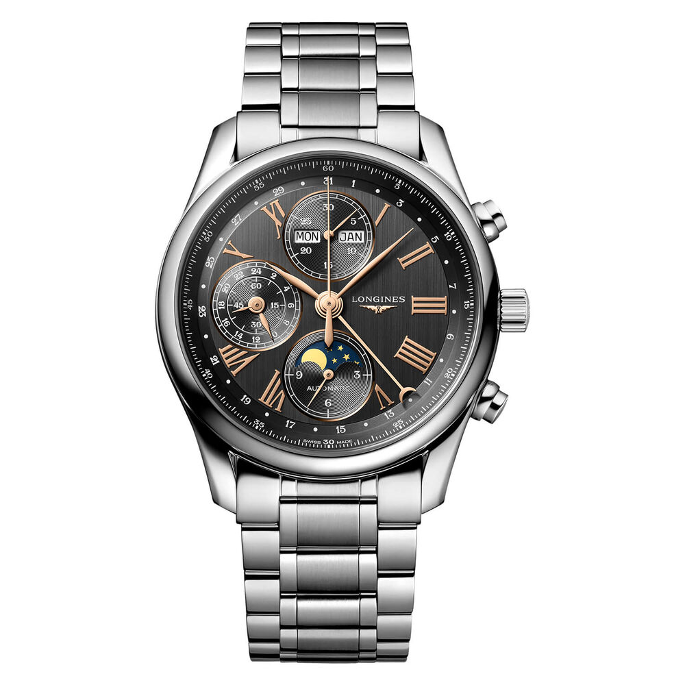 Longines Master Collection Collection 40mm Anthracite Dial Silver Steel Bracelet Watch image number 0