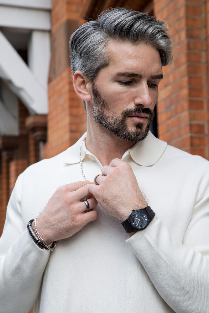 Sterling Silver Figaro 22' Mens Chain Necklace image number 5