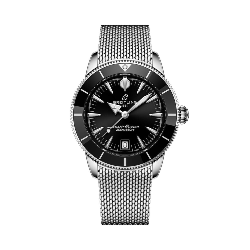 Breitling Superocean Heritage B31 Automatic 40mm Black Dial Mesh Steel Bracelet Watch image number 0