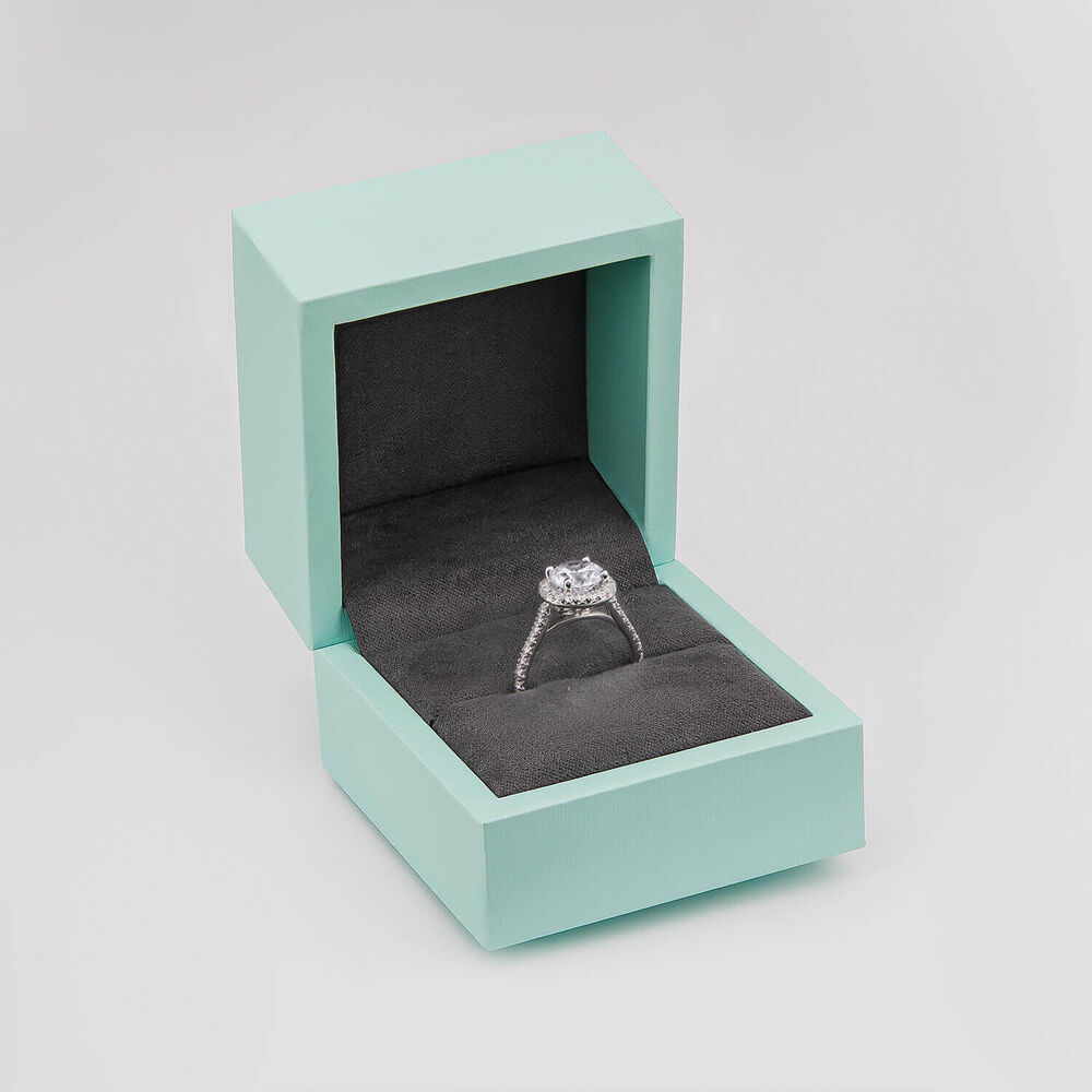 Born Platinum 1.92ct Lab Grown Round Halo & Diamond Sides Ring image number 2