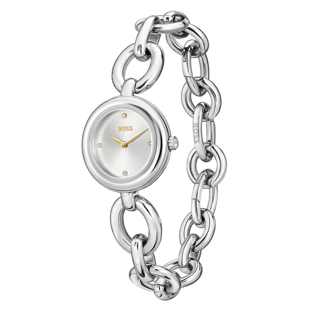 BOSS Live 28mm Silver Dial Silver Tone Steel Bracelet Watch image number 2