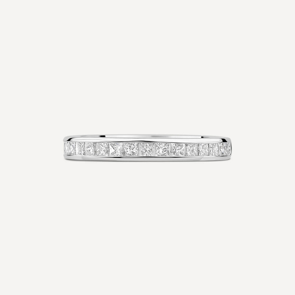 Platinum 2.5mm 0.45ct Princess Cut Diamond Channel Set Wedding Ring image number 1