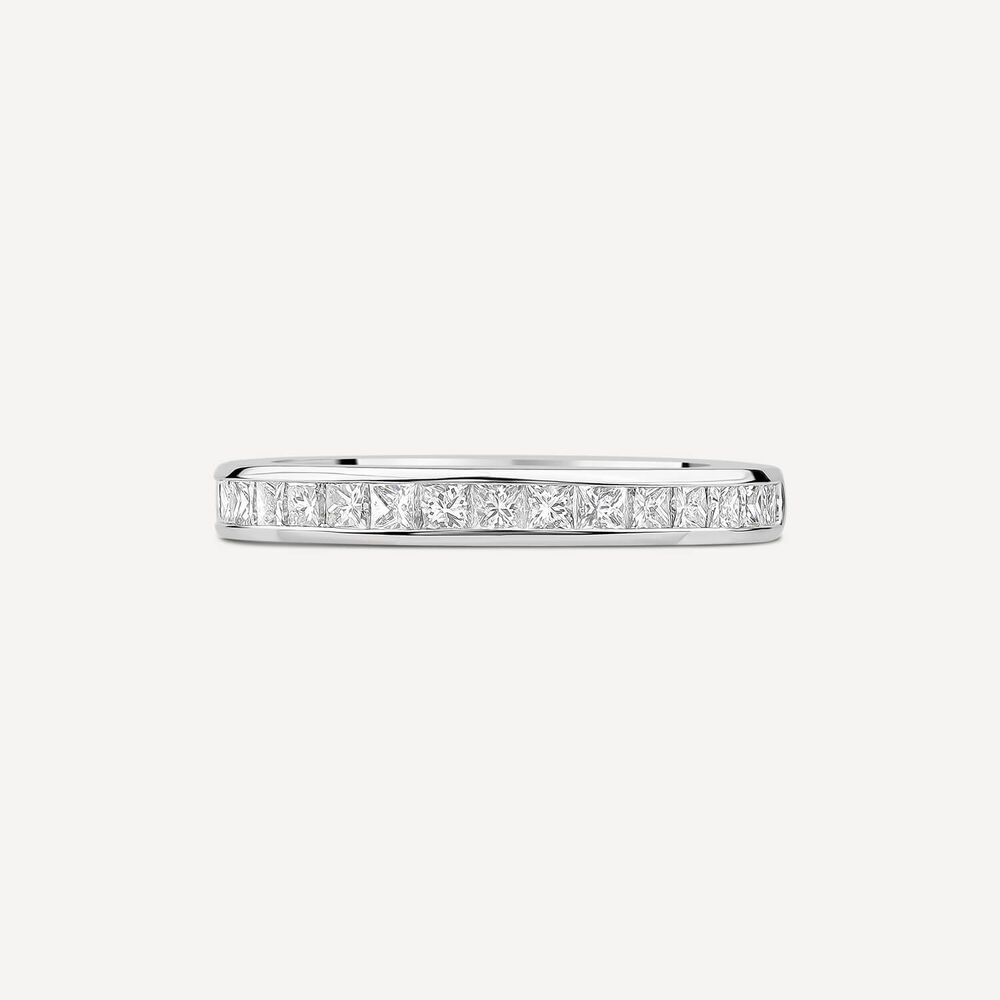 Platinum 2.5mm 0.45ct Diamond Princess Cut Channel Set Wedding Ring