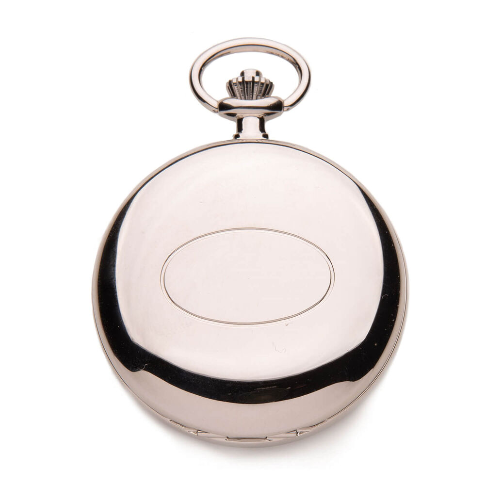 Jean Pierre Full Hunter Chrome Plated White Dial Pocket Watch image number 1