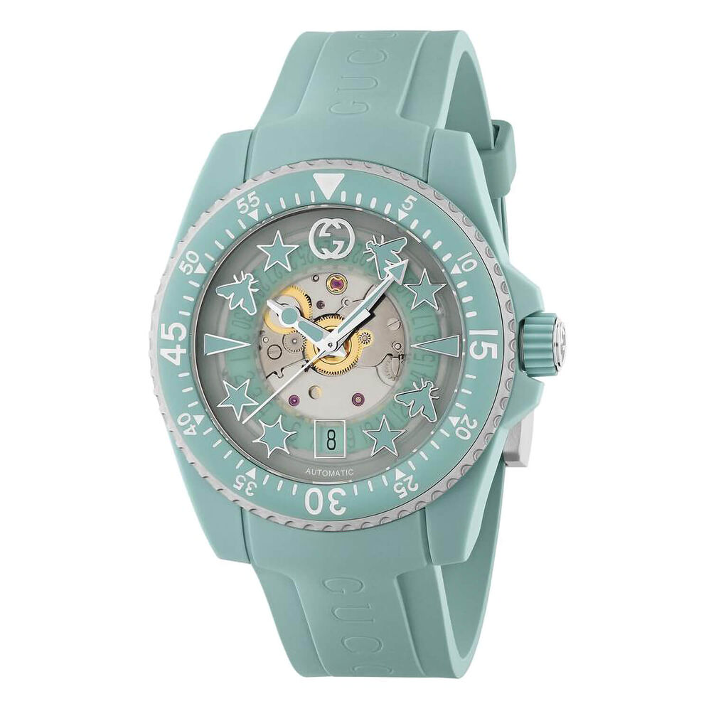 Gucci Dive 40mm Aquamarine Dial Aquamarine Plastic Strap Watch