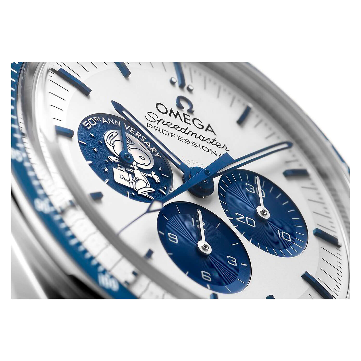 OMEGA Speedmaster Silver Snoopy Award Blue Strap Watch