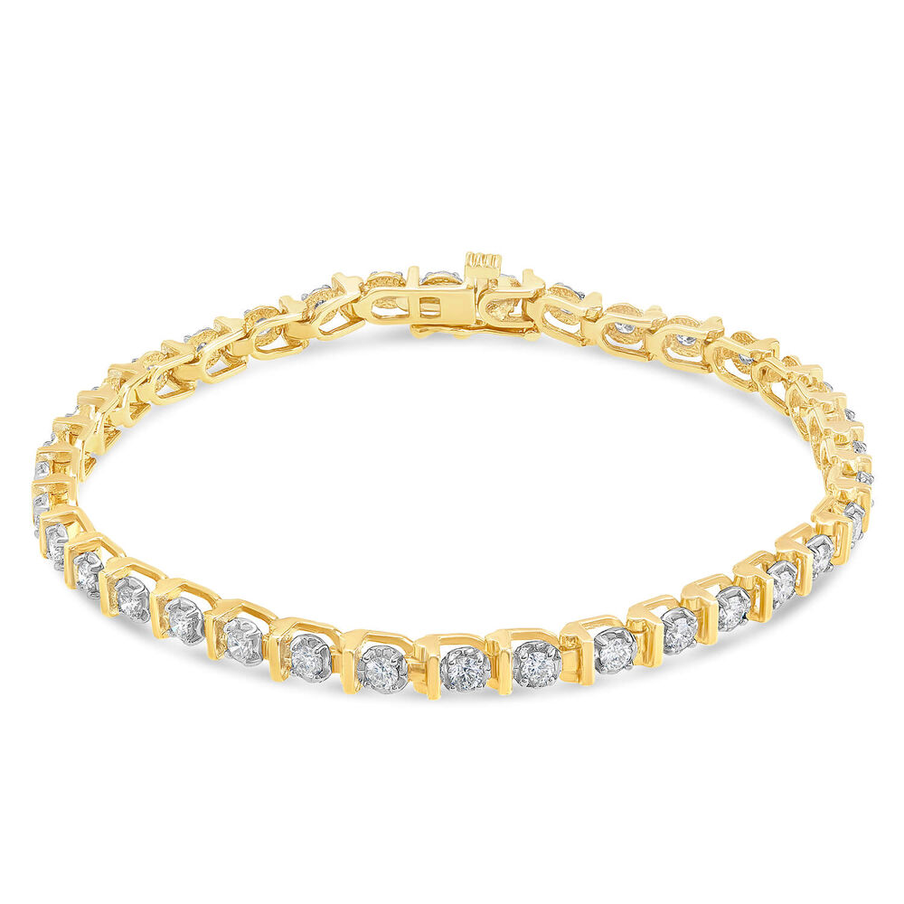 9ct Diamond Bar Set 2.00ct Tennis Bracelet