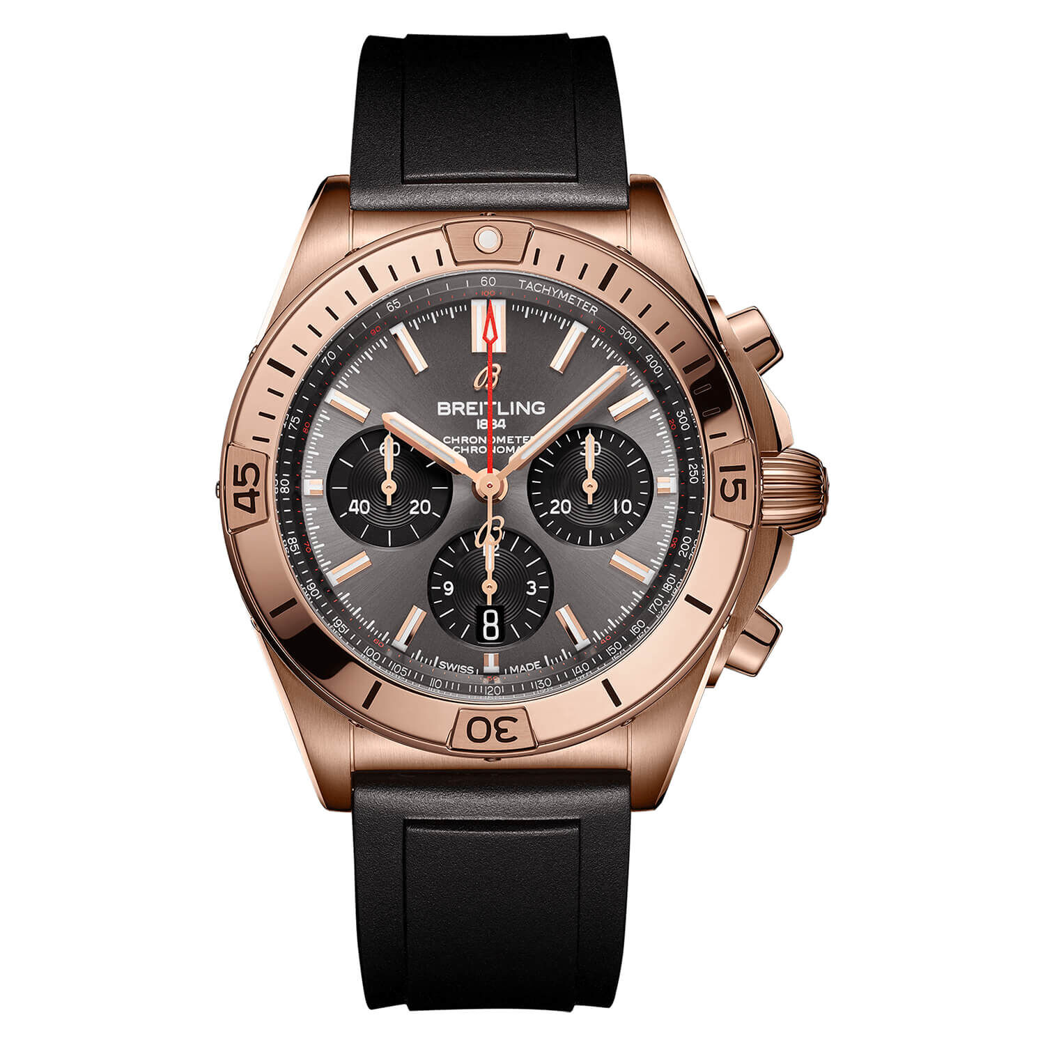 Breitling Chronomat 42mm Mens Anthracite Dial Strap Watch