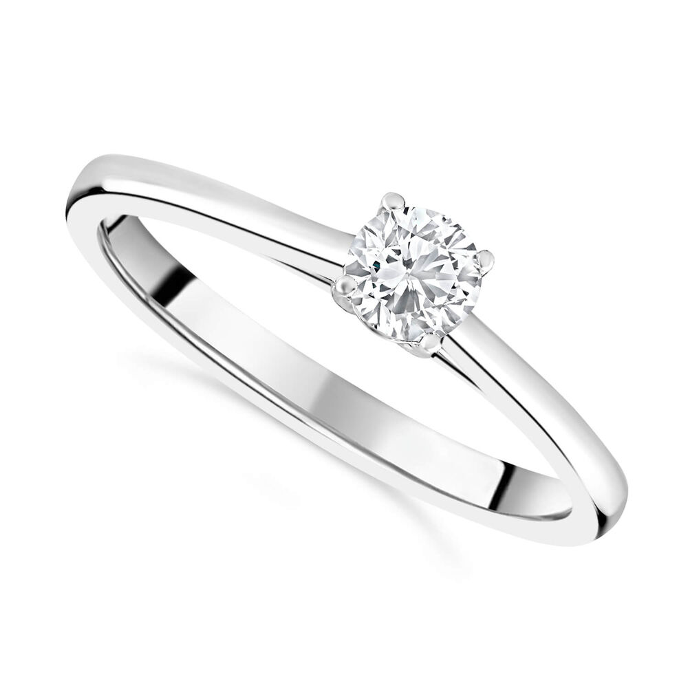 18ct White Gold 0.33ct Round Diamond Tulip Setting Ring