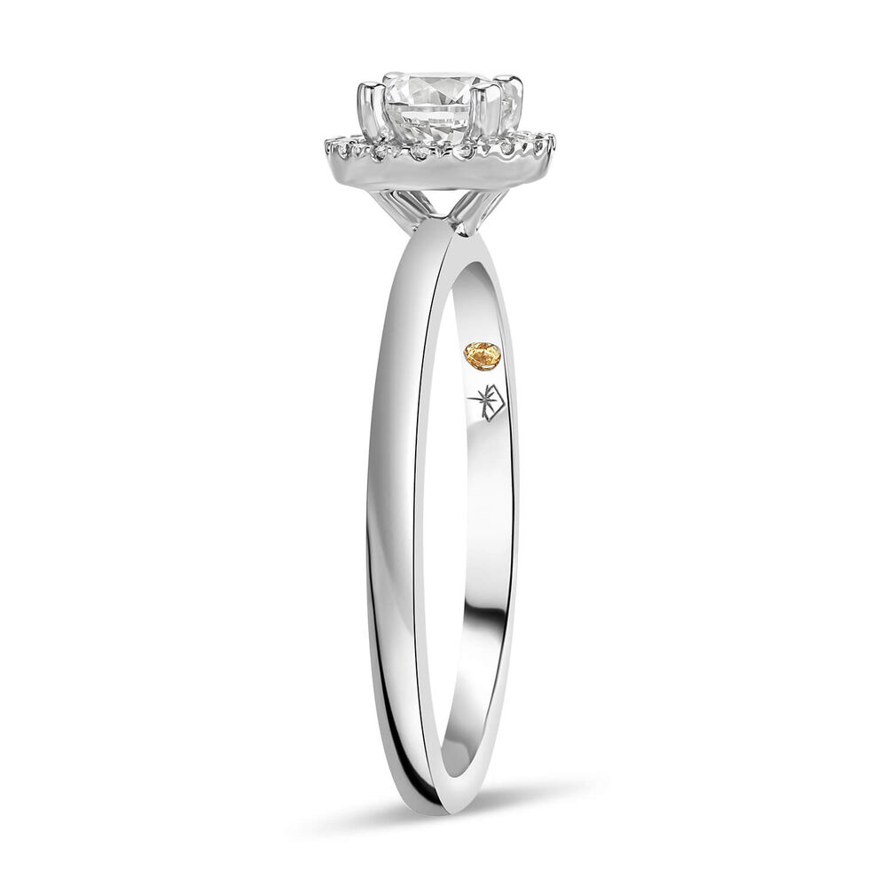 Northern Star 0.58 Round Diamond Brilliant Halo 18ct White Gold Ring image number 3