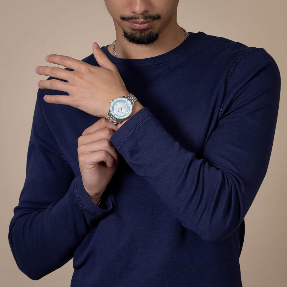 Rado Captain Cook Automatic 39mm Gradient Light Blue Dial Steel Bracelet Watch image number 6