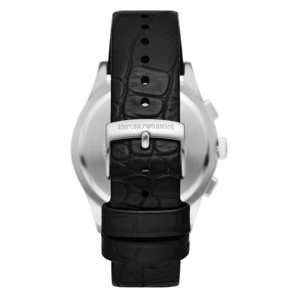 Emporio Armani Paolo 42mm Black Chronograph Dial Black Strap Watch image number 4