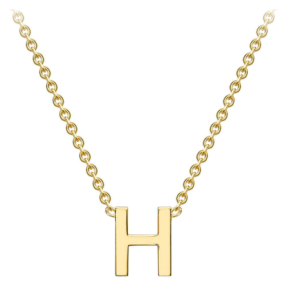 9 Carat Yellow Gold Petite Initial H Necklet  (Chain Included) image number 1