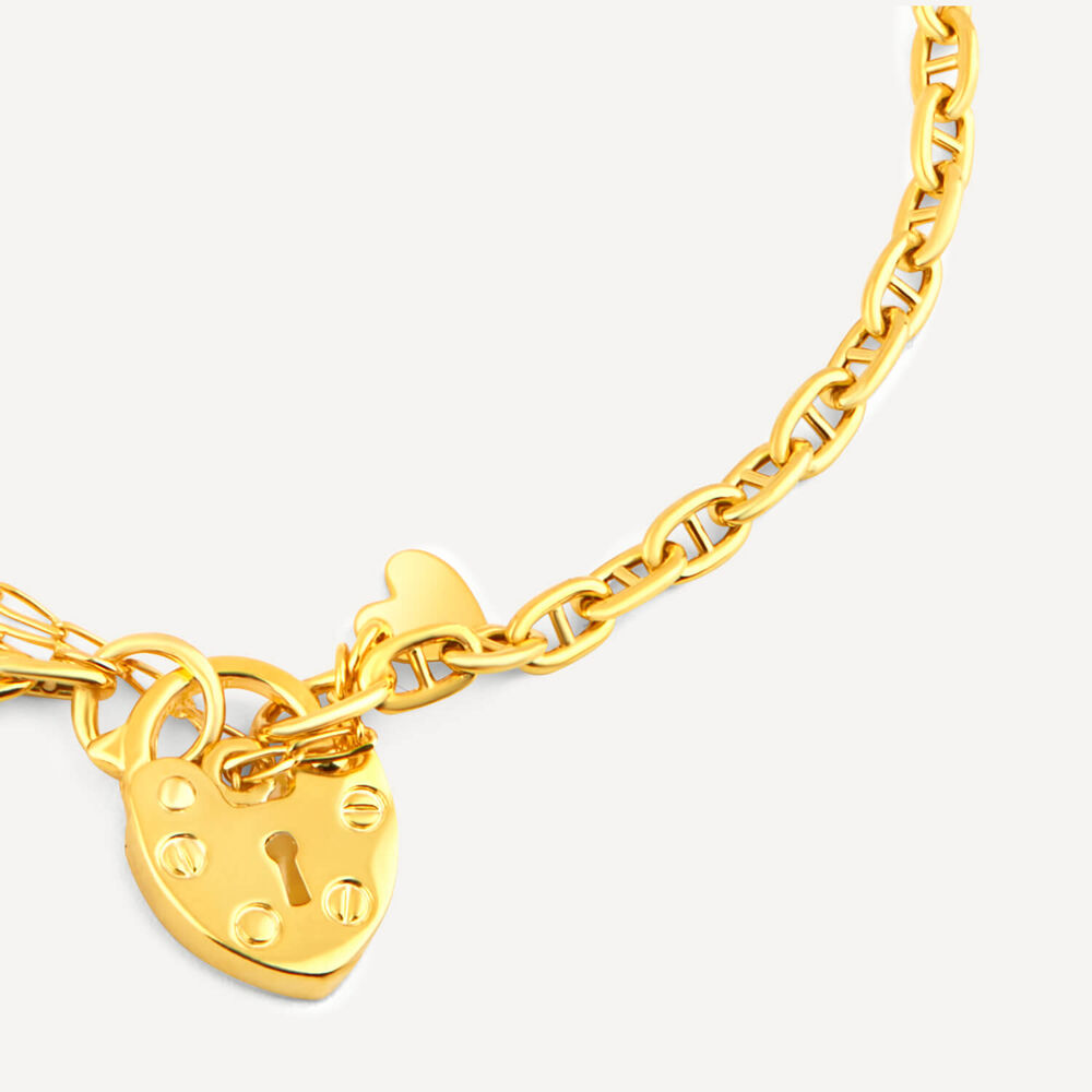 9ct Yellow Gold Gucci Link Padlock Bracelet